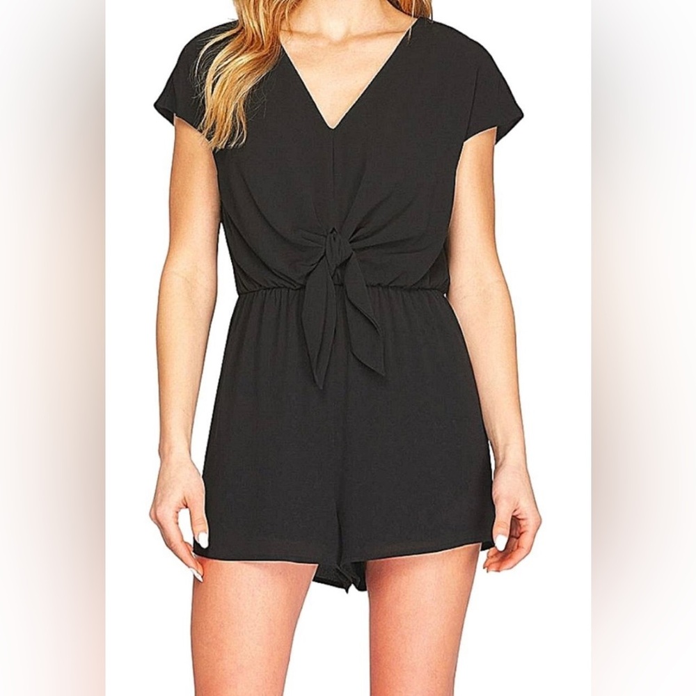 Black Romper - Knot Front - Size M
